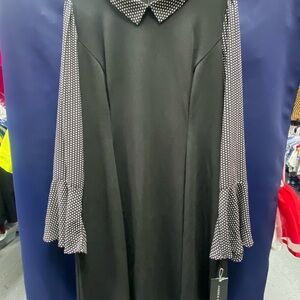 Andrew Marc Black Dress with Polka Dot Details